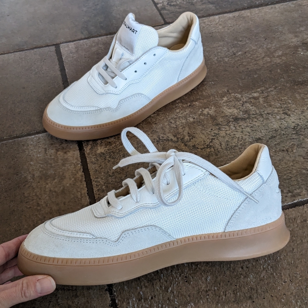 Spalwart Smash Low Nappe Calf Leather Sneakers Size 37 White & Gray